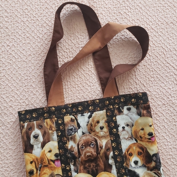 NEW Handmade Dog Pattern Tote Bag - Picture 1 of 7